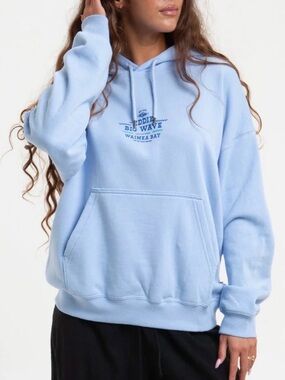 Rip Curl Eddie Big Wave Graphic Hoodie NWT Large Blue Waimea Bay Surf Sweatshirt